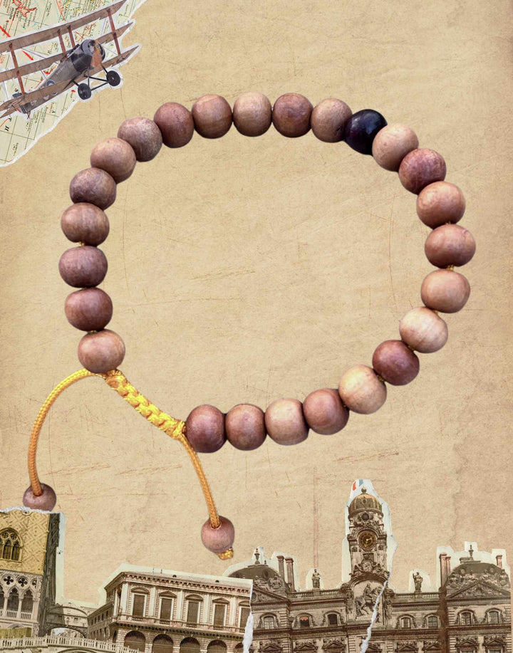 25 Bead Indian Wood Bracelet