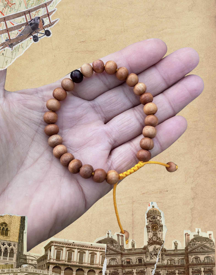 25 Bead Indian Wood Bracelet