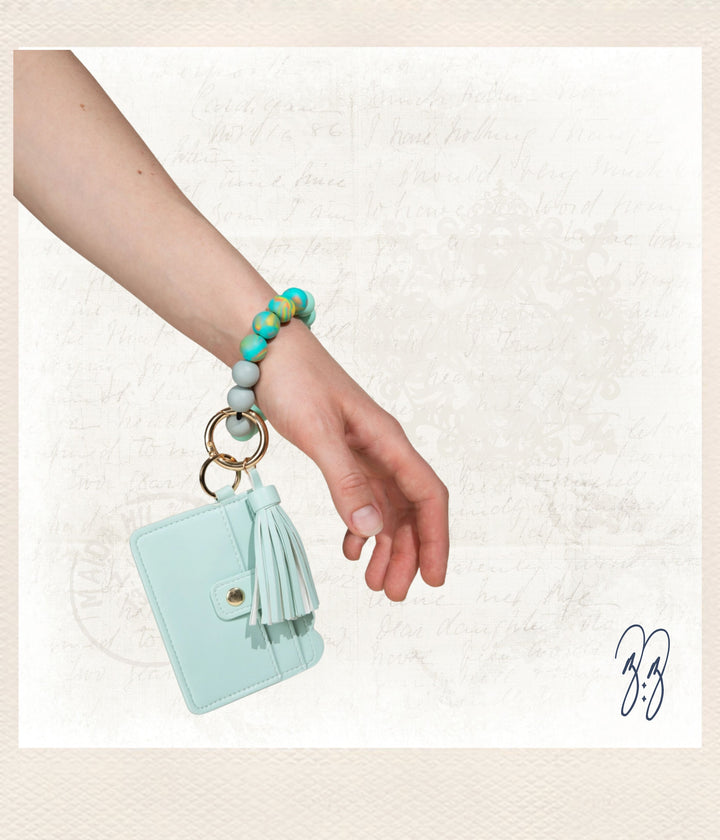 Silicone Wristlet - Wallet Keychain Bracelet Card Key Holder
