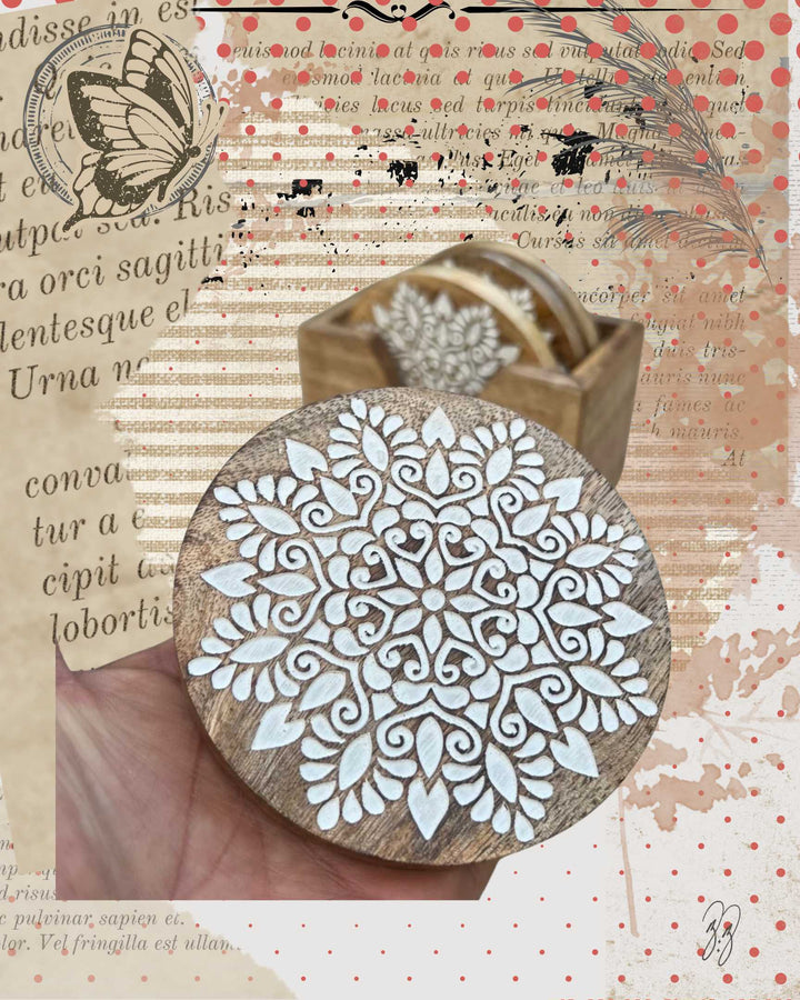 Mandala Wooden Coasters (set of 4)