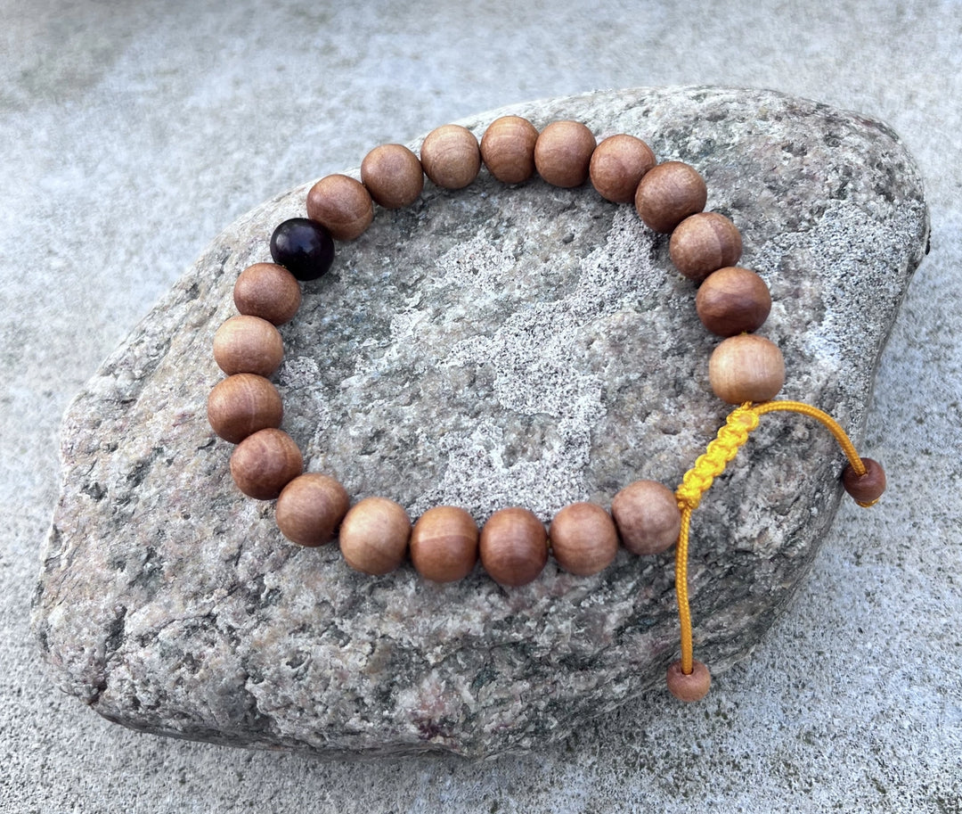 25 Bead Indian Wood Bracelet