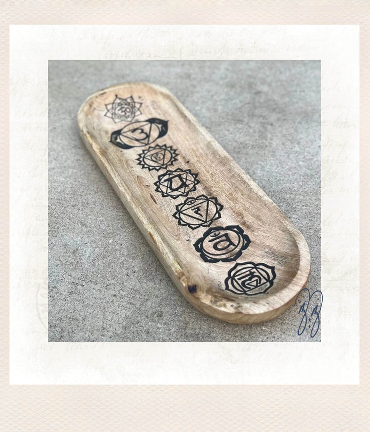 Wooden Chakra Incense Dish