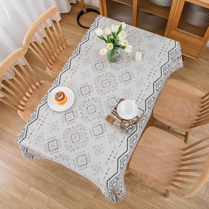 Boho Faux Linen Tablecloth