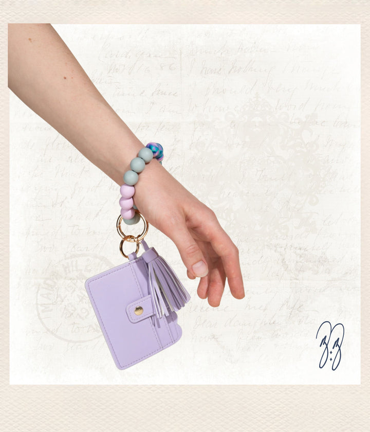 Silicone Wristlet - Wallet Keychain Bracelet Card Key Holder