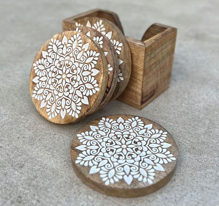 Mandala Wooden Coasters (set of 4)