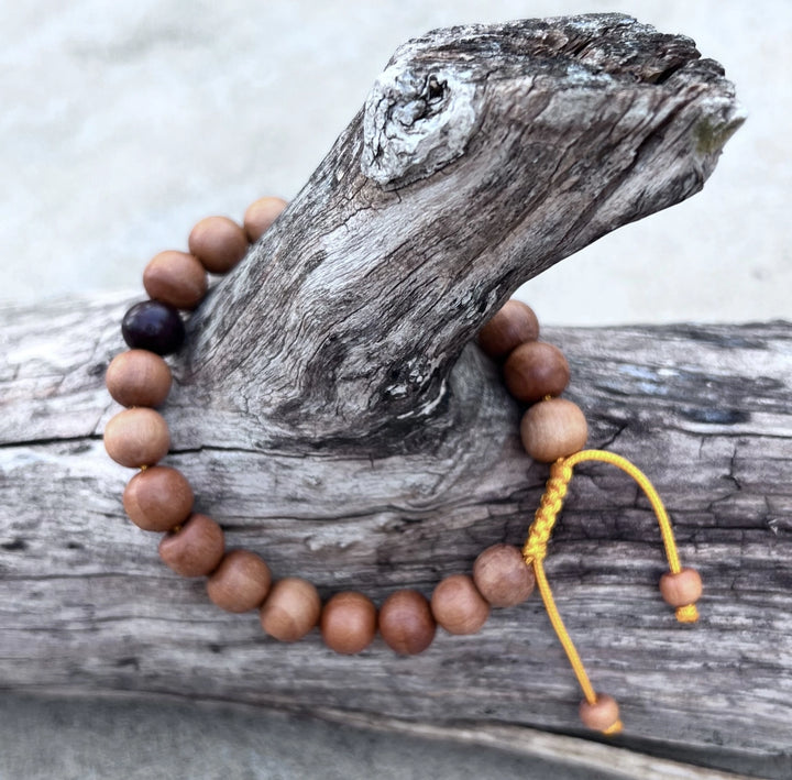 25 Bead Indian Wood Bracelet