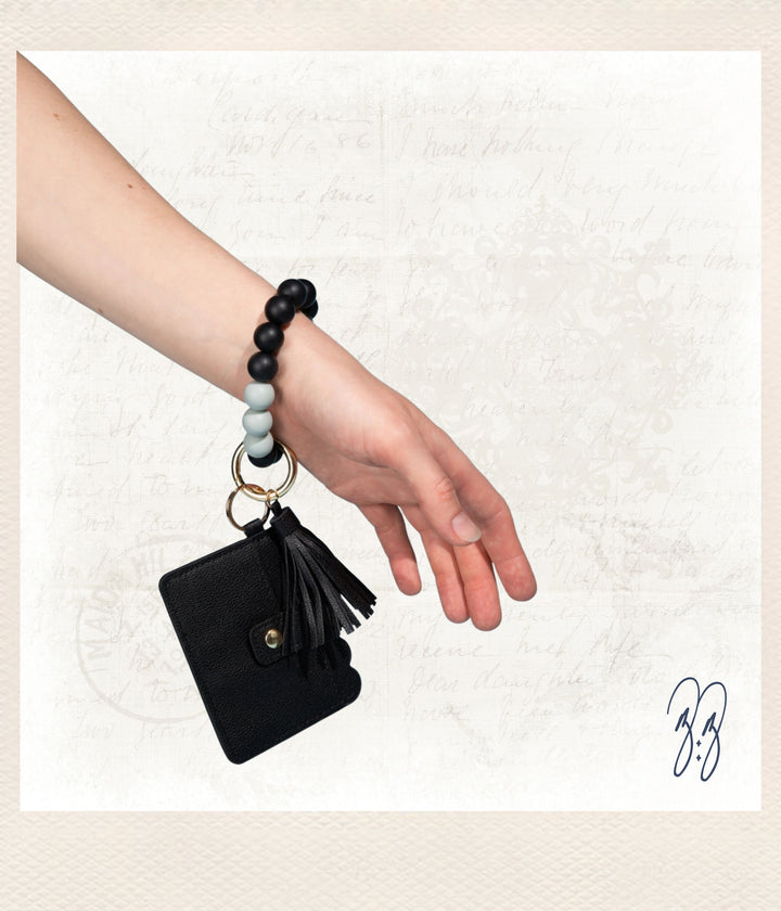 Silicone Wristlet - Wallet Keychain Bracelet Card Key Holder