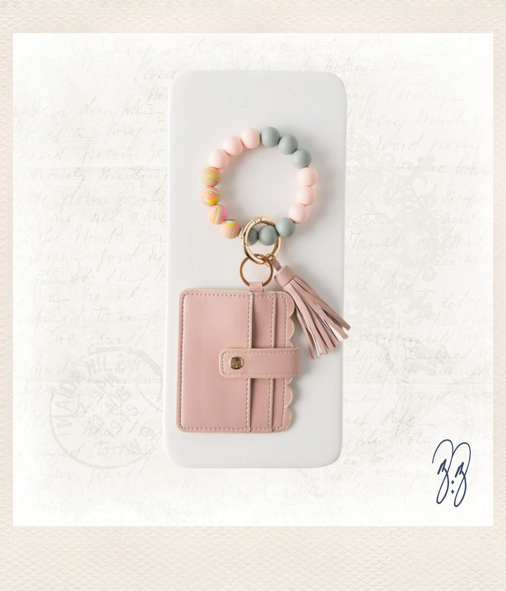 Silicone Wristlet - Wallet Keychain Bracelet Card Key Holder