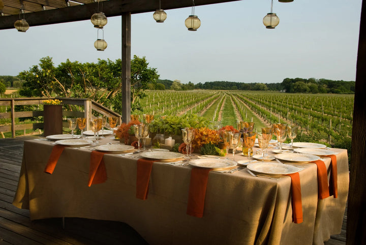 Faux Burlap Tablecloth Rectangular